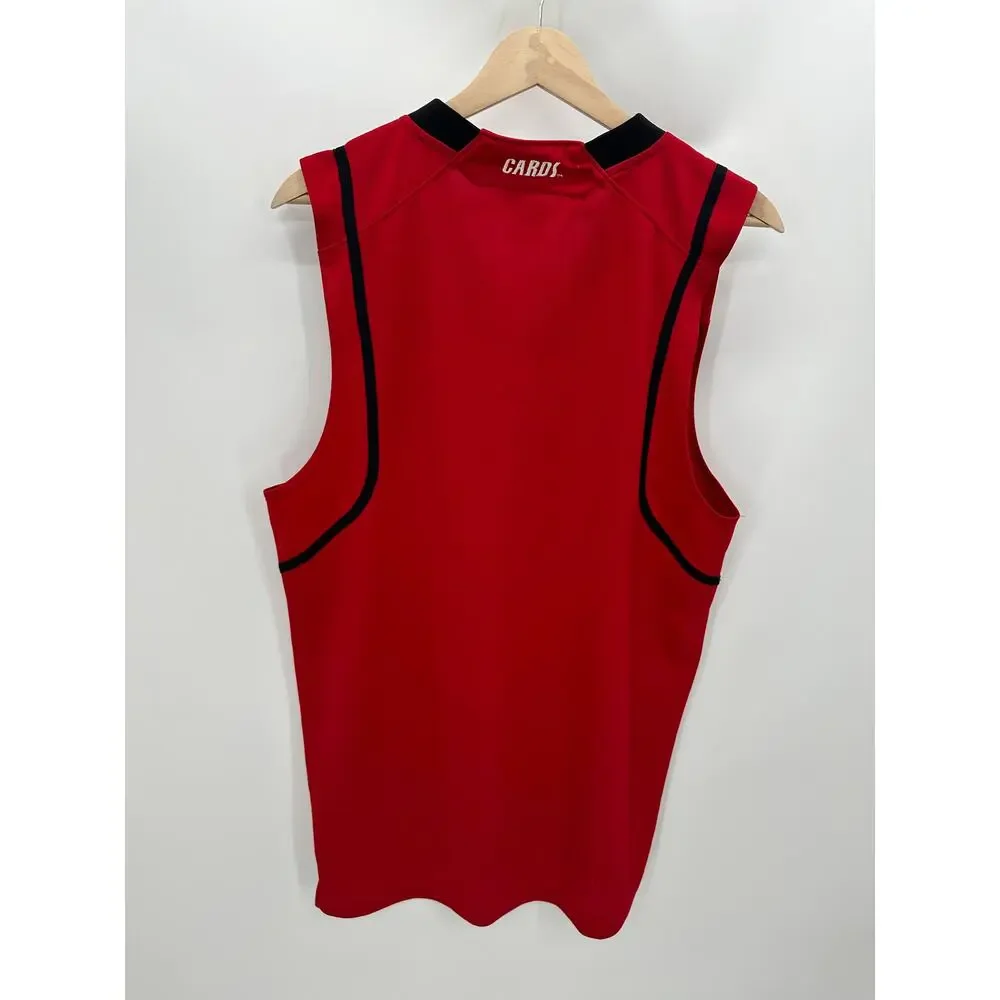Adidas Red V-Neck Sleeveless Activewear Jersey Tank‎ Top Men's Size Small S
